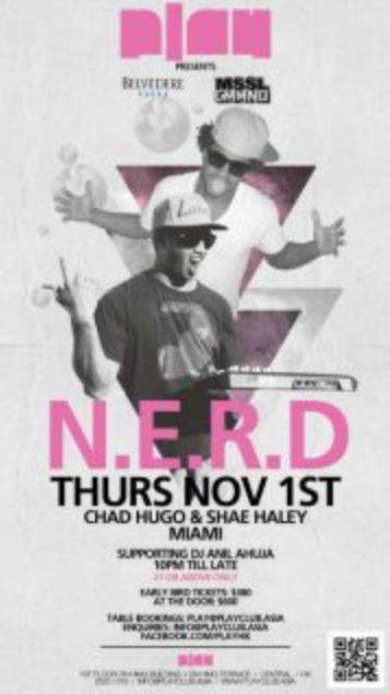 N*E*R*D To Perform In Hong Kong November 1st