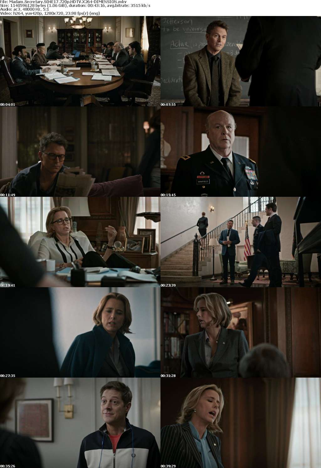 Madam Secretary S04E17 720p HDTV X264-DIMENSION Madam Secretary S04E17 720p HDTV X264-DIMENSION