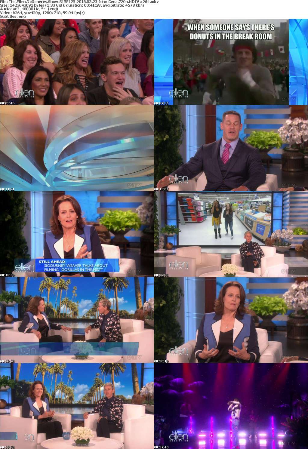 The Ellen DeGeneres Show S15E125 2018 03 23 John Cena 720p HDTV x264 The Ellen DeGeneres Show S15E125 2018 03 23 John Cena 720p HDTV x264