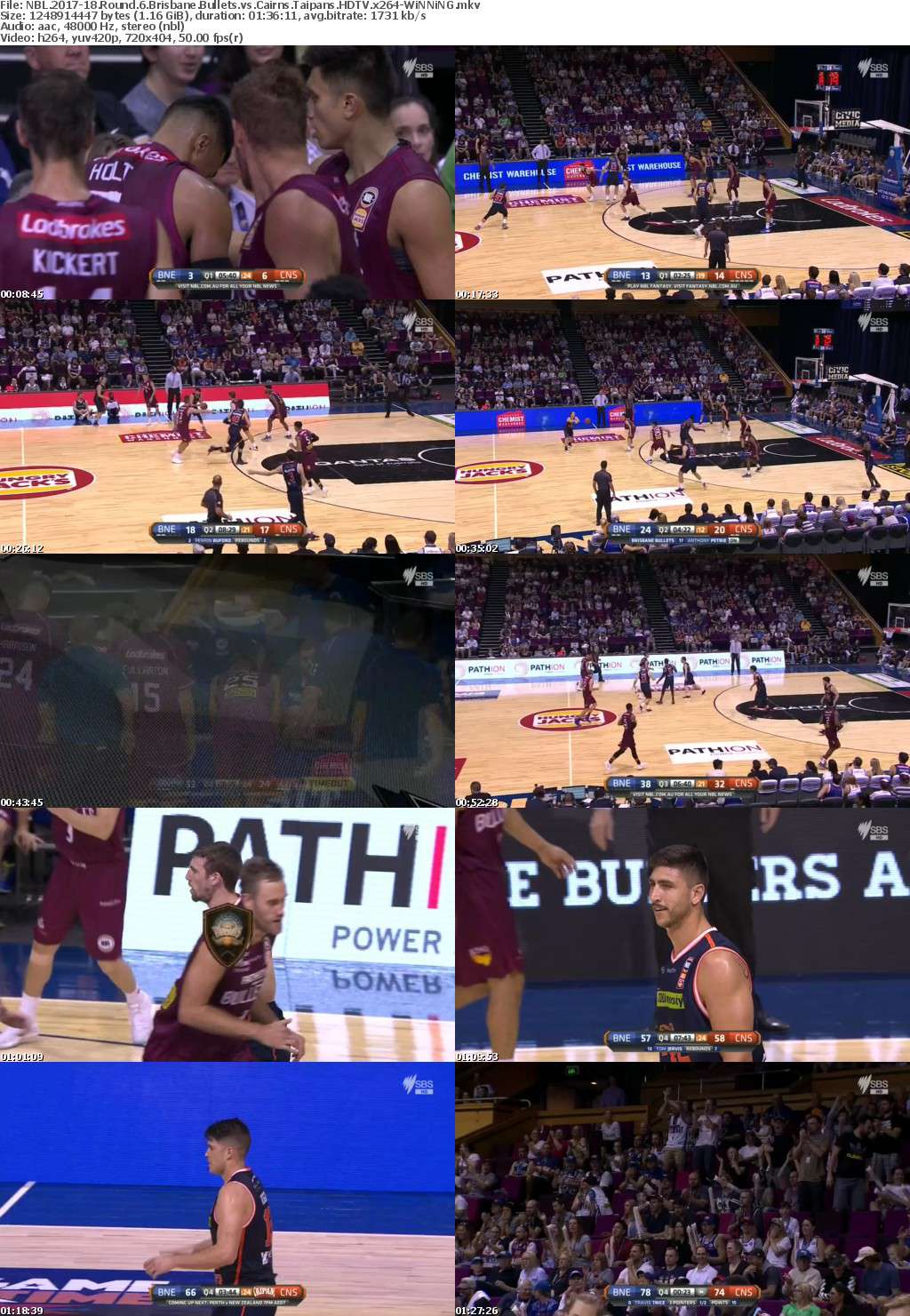 NBL 2017-18 Round 6 Brisbane Bullets vs Cairns Taipans HDTV x264-WiNNiNG NBL 2017-18 Round 6 Brisbane Bullets vs Cairns Taipans HDTV x264-WiNNiNG