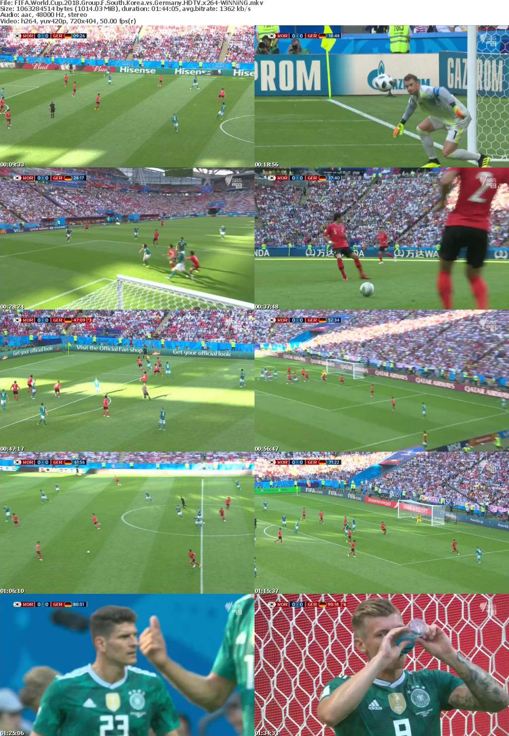 FIFA World Cup 2018 Group F South Korea vs Germany HDTV x264-WiNNiNG FIFA World Cup 2018 Group F South Korea vs Germany HDTV x264-WiNNiNG