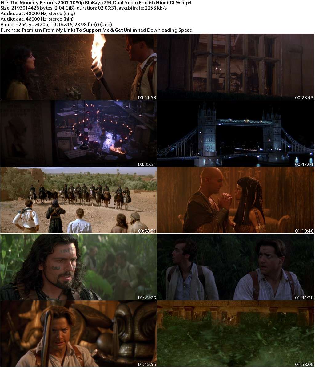 The Mummy Returns (2001) 1080p BluRay x264 Dual Audio [English+Hindi]-DLW