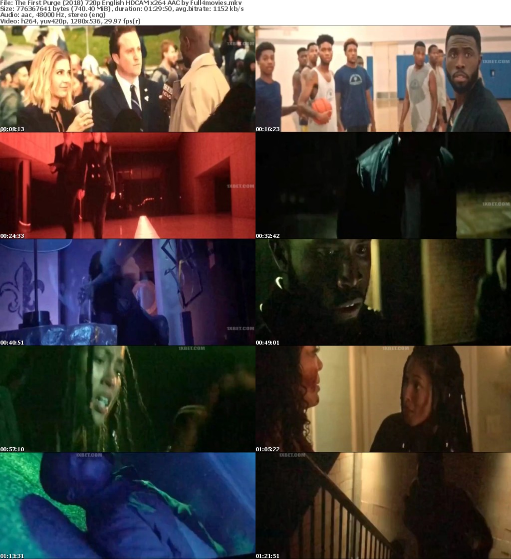 The First Purge (2018) 720p English HDCAM x264 AAC-Full4movies