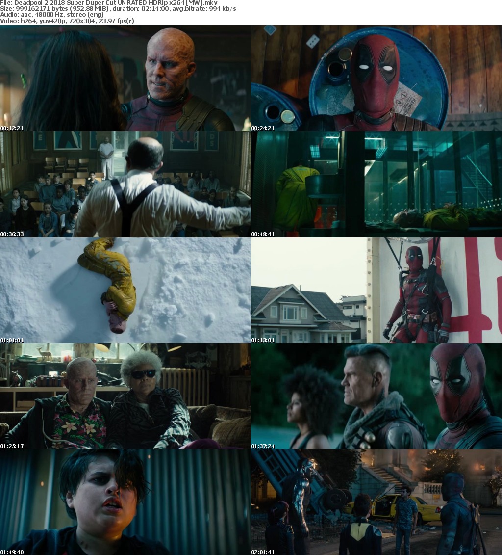 Deadpool 2 (2018) Super Duper Cut UNRATED HDRip x264 MW