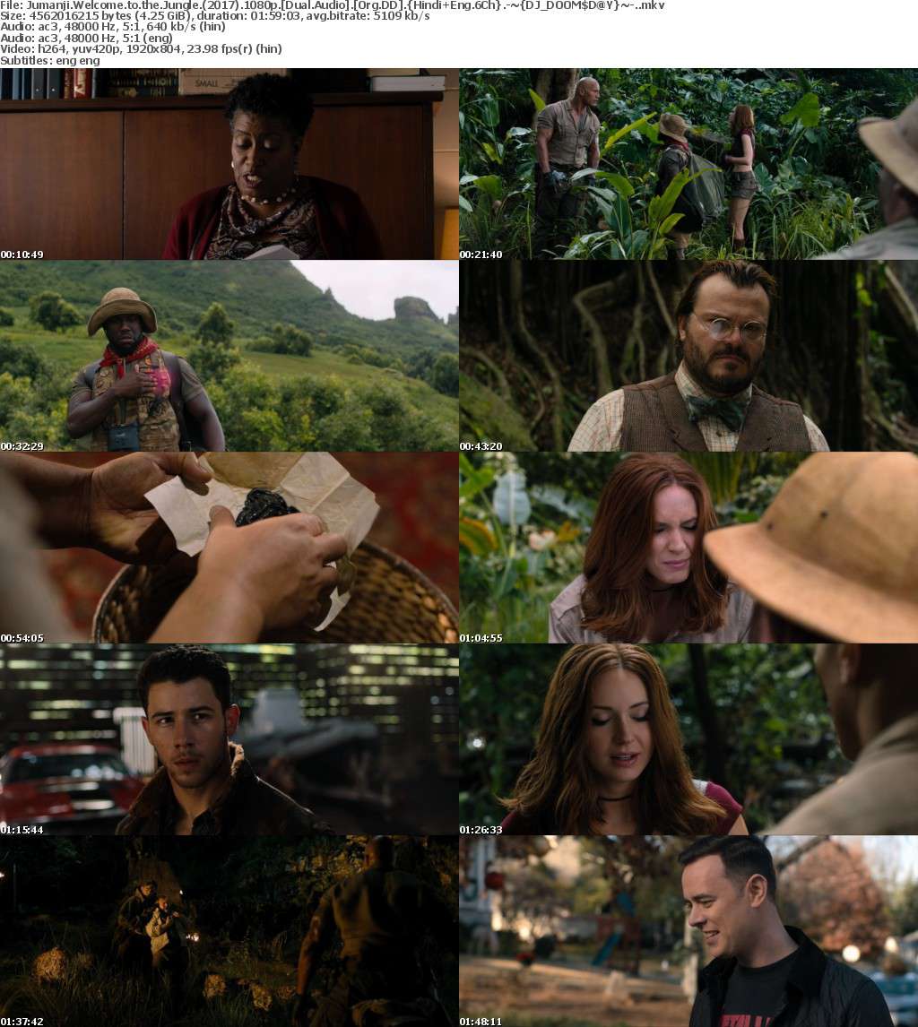 Jumanji Welcome To The Jungle (2017) 1080p Dual Audio Org DD Hindi+Eng 6Ch -~DOOMSDAY~- Jumanji Welcome To The Jungle (2017) 1080p Dual Audio Org DD Hindi+Eng 6Ch -~DOOMSDAY~-