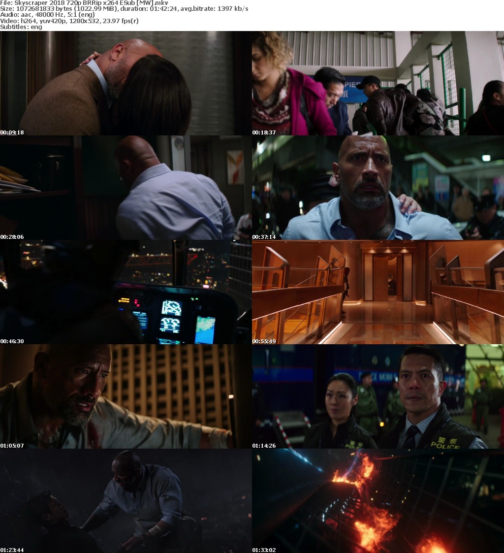 Skyscraper (2018) 720p BRRip x264 ESub MW