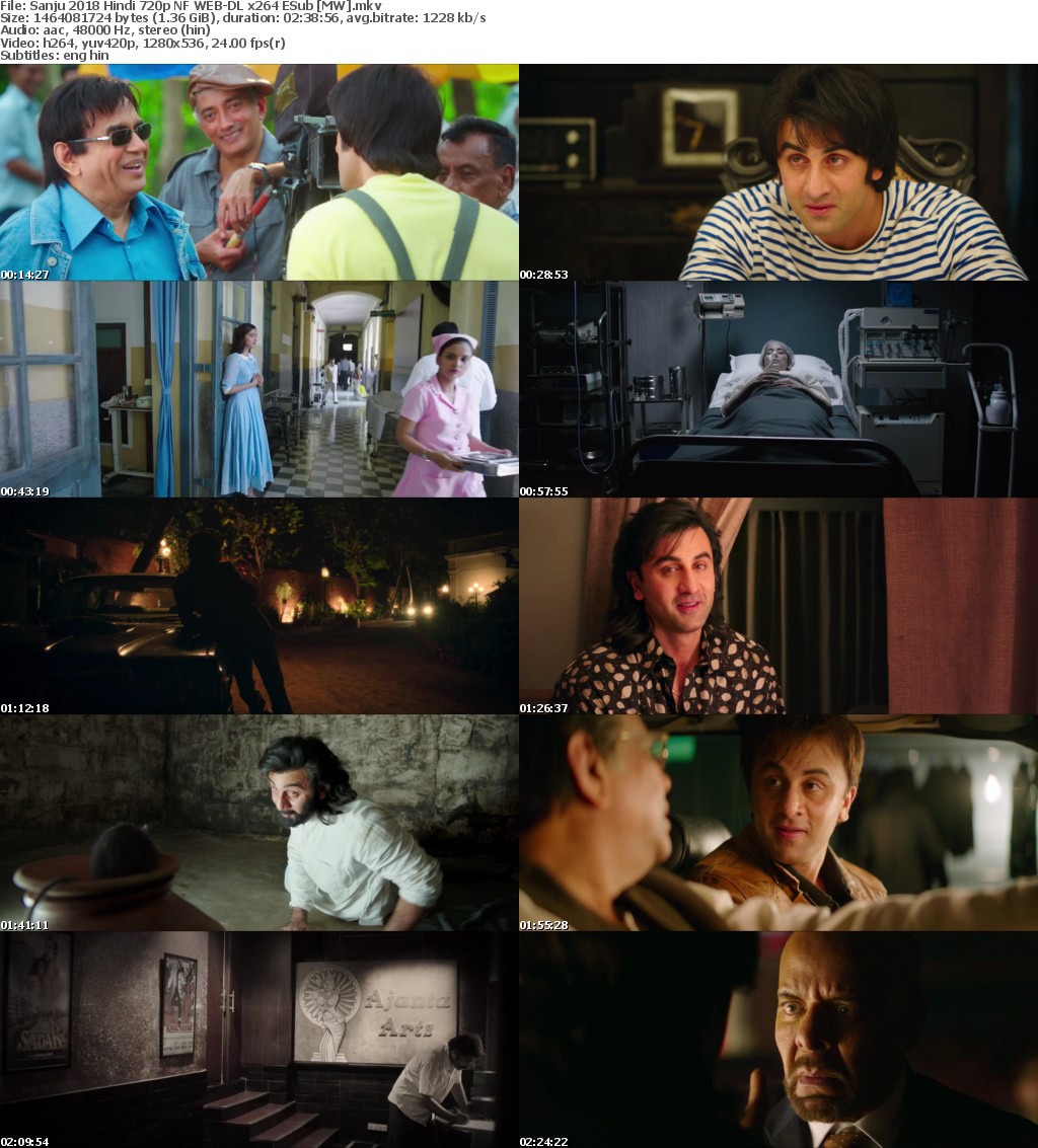 Sanju (2018) Hindi 720p NF WEB-DL x264 ESub MW