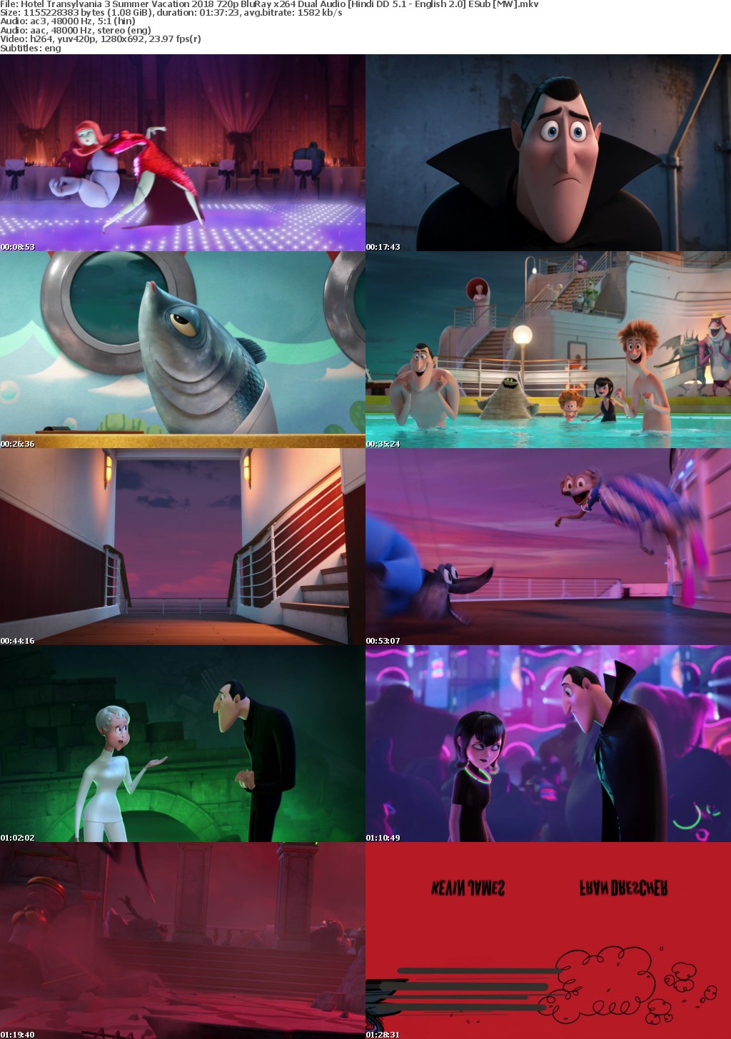 Hotel Transylvania 3 Summer Vacation (2018) 720p BluRay x264 Dual Audio Hindi DD 5.1 - English 2.0 ESub MW