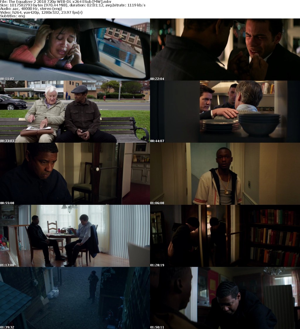 The Equalizer 2 (2018) 720p WEB-DL x264 ESub MW