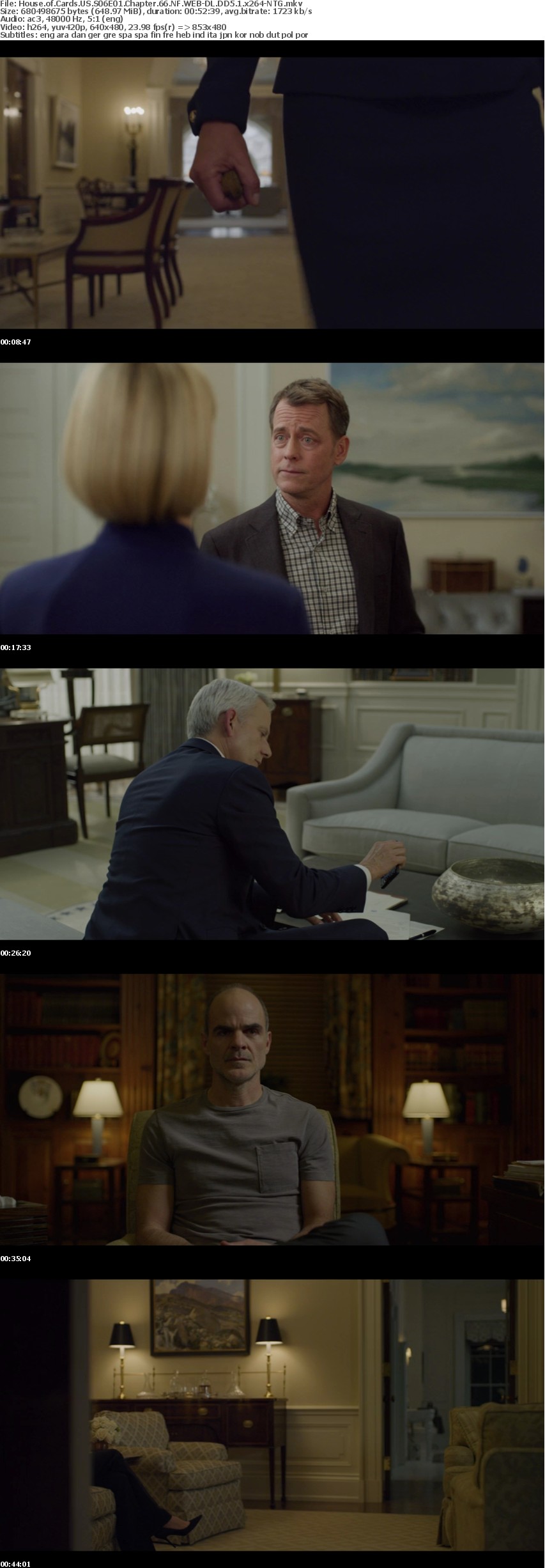 House of Cards US S06 NF WEB-DL DD5 1 x264-NTG House of Cards US S06 NF WEB-DL DD5 1 x264-NTG