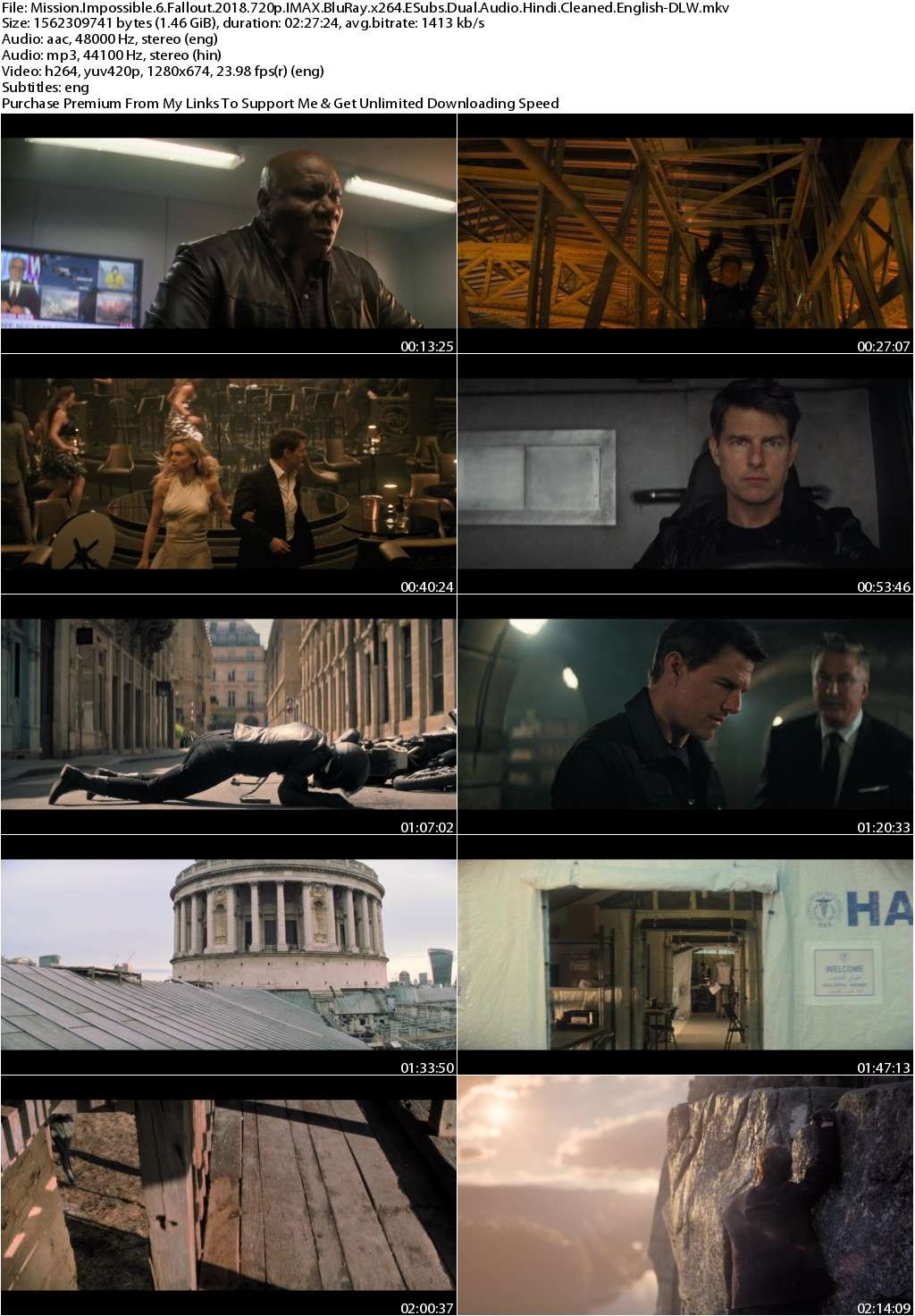 Mission Impossible Fallout (2018) 720p IMAX BluRay Dual Audio Hindi Cleaned English ESubs-DLW