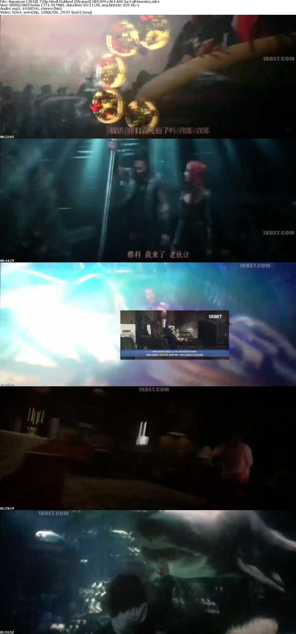 Aquaman 2018 720p Hindi Dubbed (Cleaned) HDCAM x264 AAC by Full4movies Aquaman 2018 720p Hindi Dubbed (Cleaned) HDCAM x264 AAC by Full4movies
