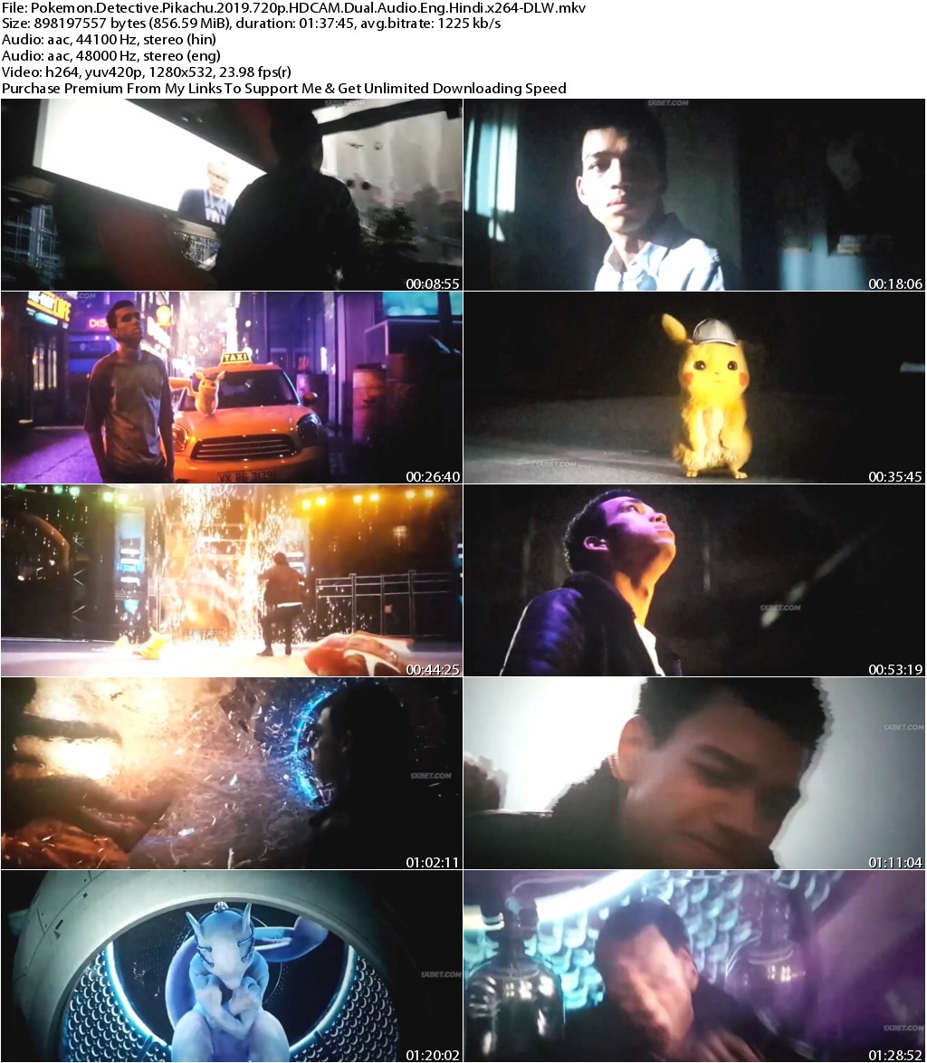 Pokemon Detective Pikachu 2019 720p Hdcam Dual Audio Eng