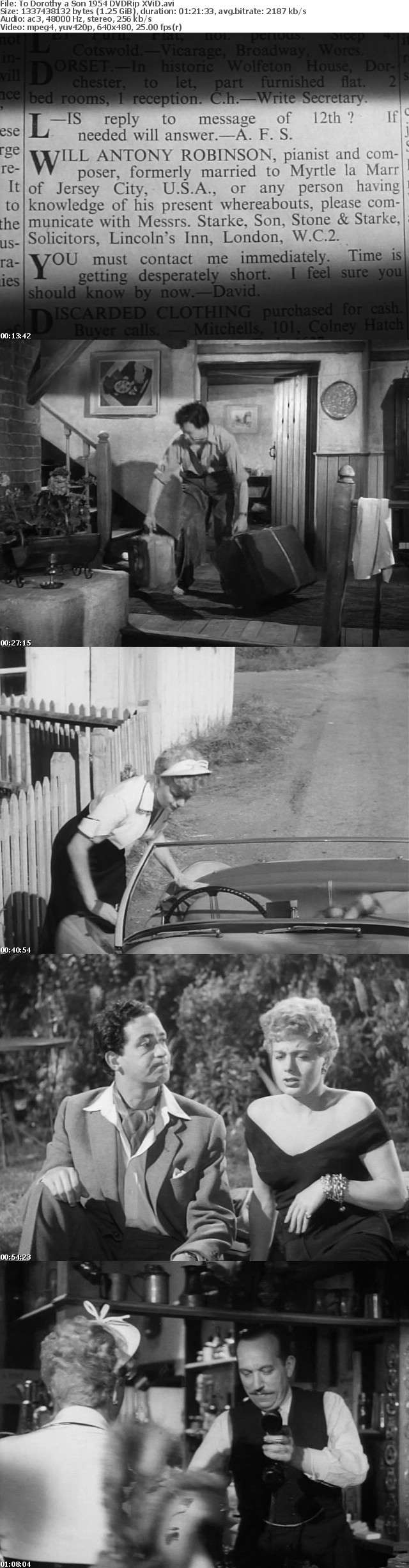 To Dorothy a Son 1954 DVDRip XViD To Dorothy a Son 1954 DVDRip XViD