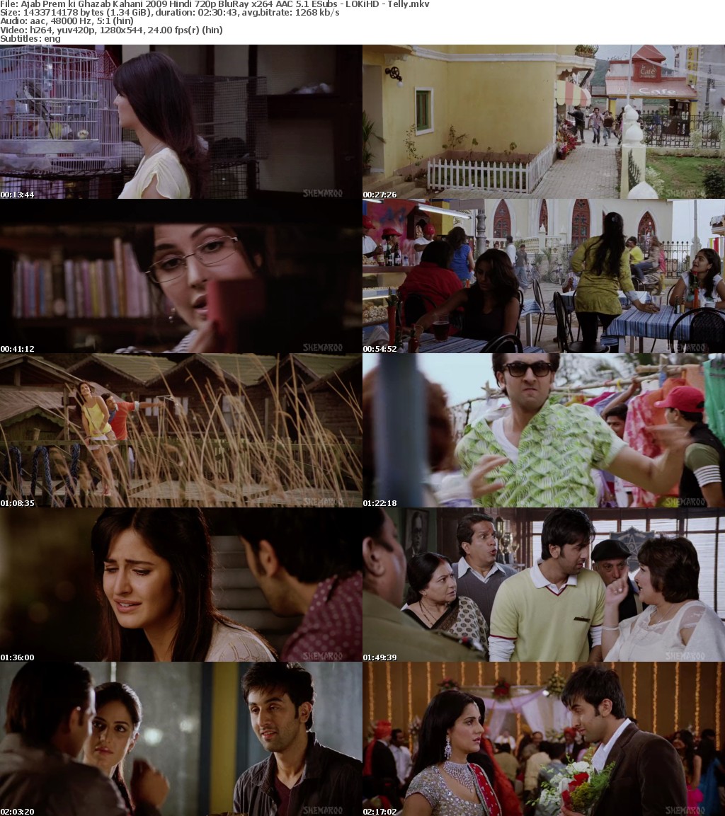 Ajab Prem ki Ghazab Kahani 2009 Hindi 720p BluRay x264 AAC 5 1 ESubs - LOKiHD - Telly