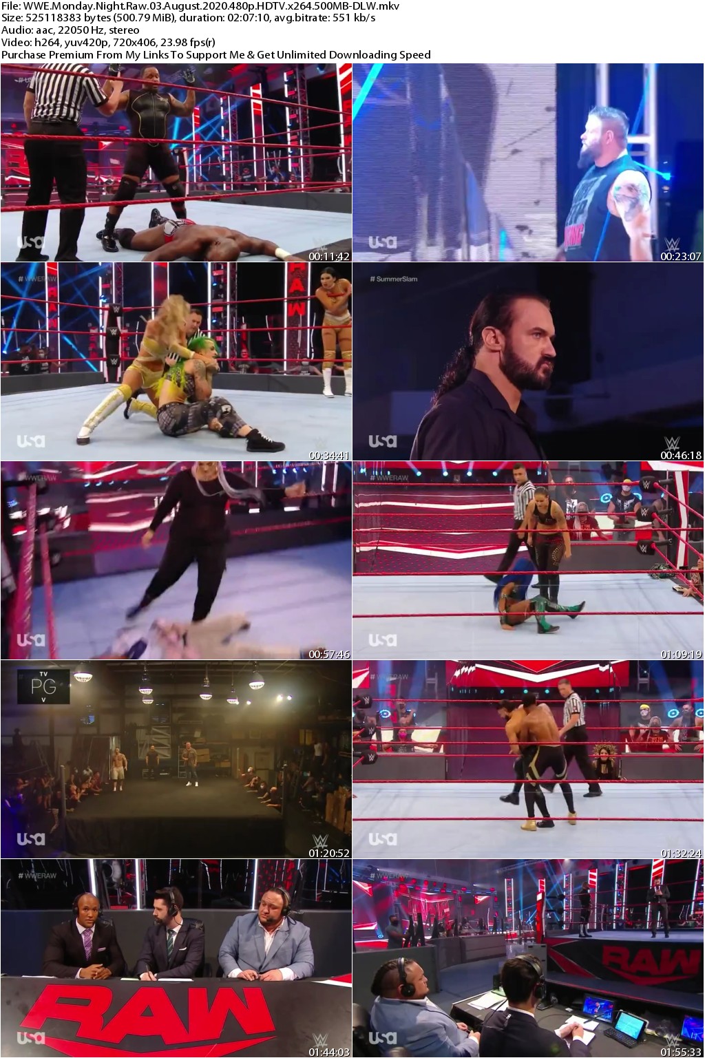 WWE Monday Night Raw 03 August 2020 480p HDTV x264 500MB-DLW