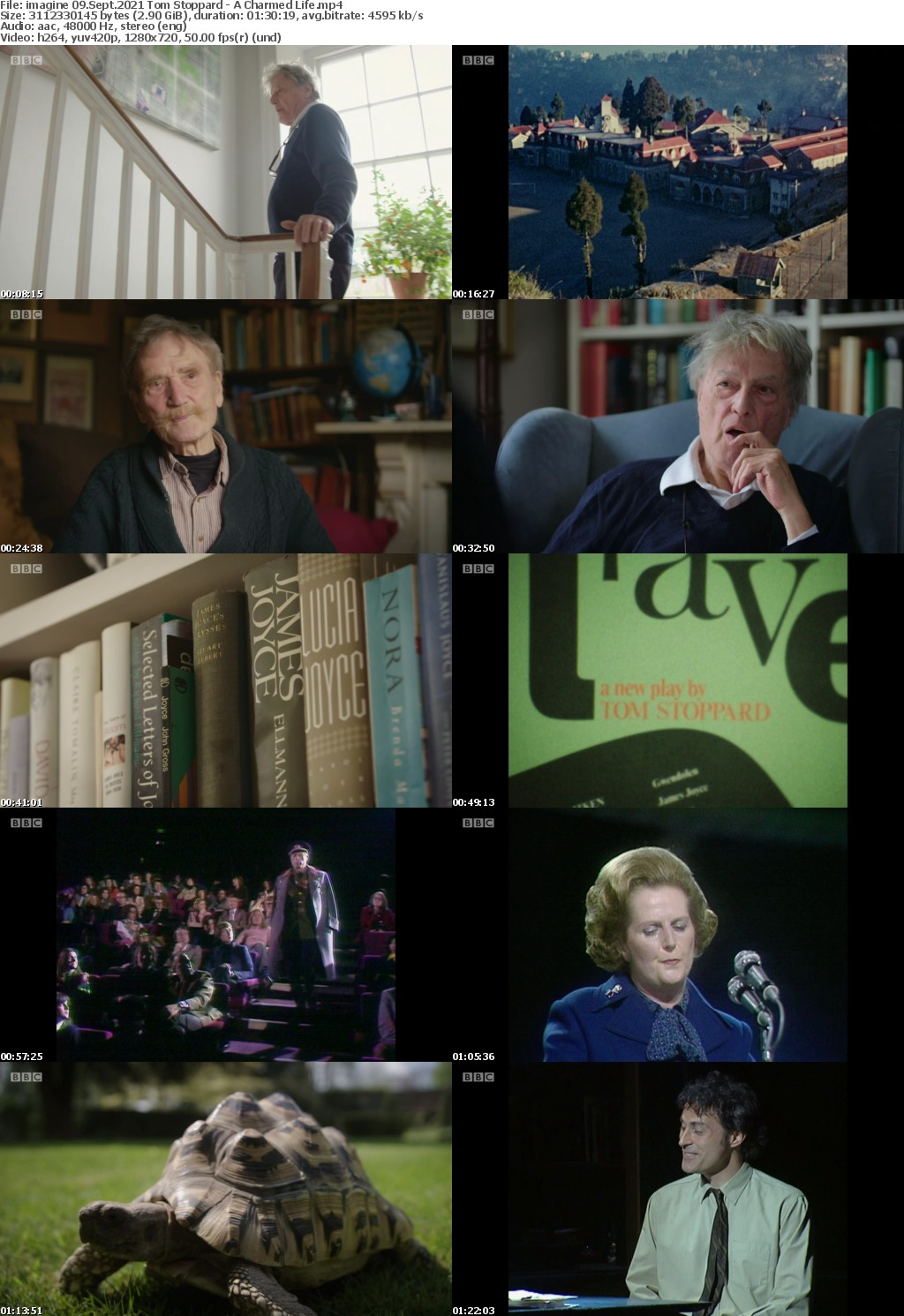 imagine 09 Sept 2021 Tom Stoppard - A Charmed Life (1280x720p HD, 50fps, soft Eng subs)