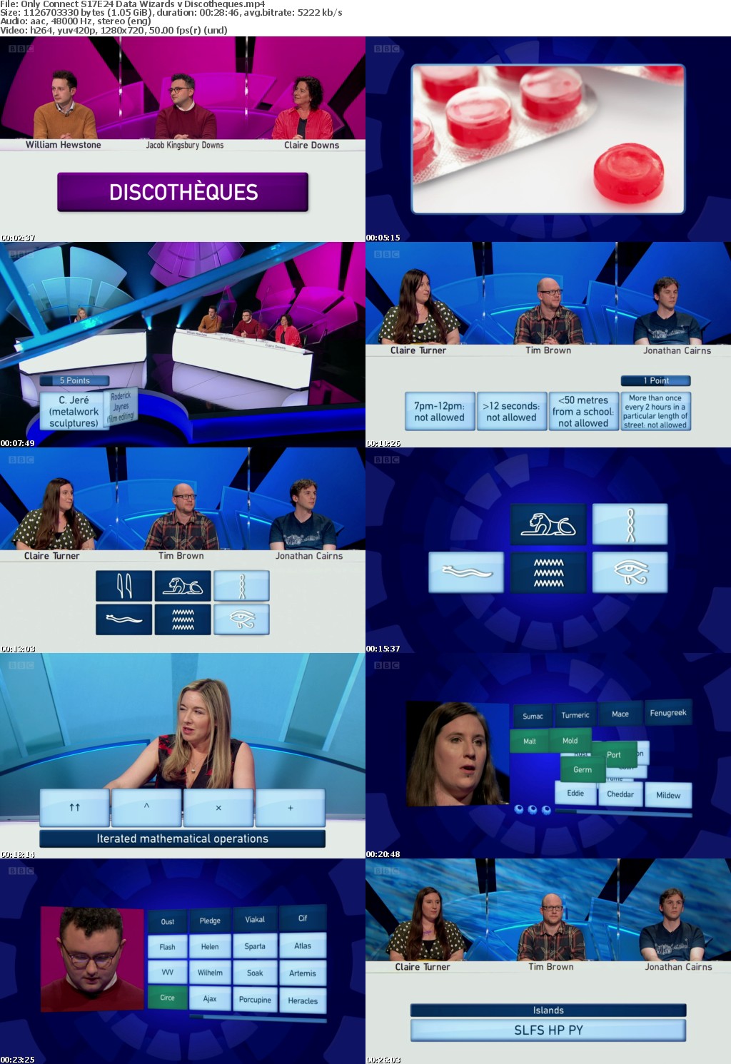 Only Connect S17E24 Data Wizards v Discotheques (1280x720p HD, 50fps, soft Eng subs)