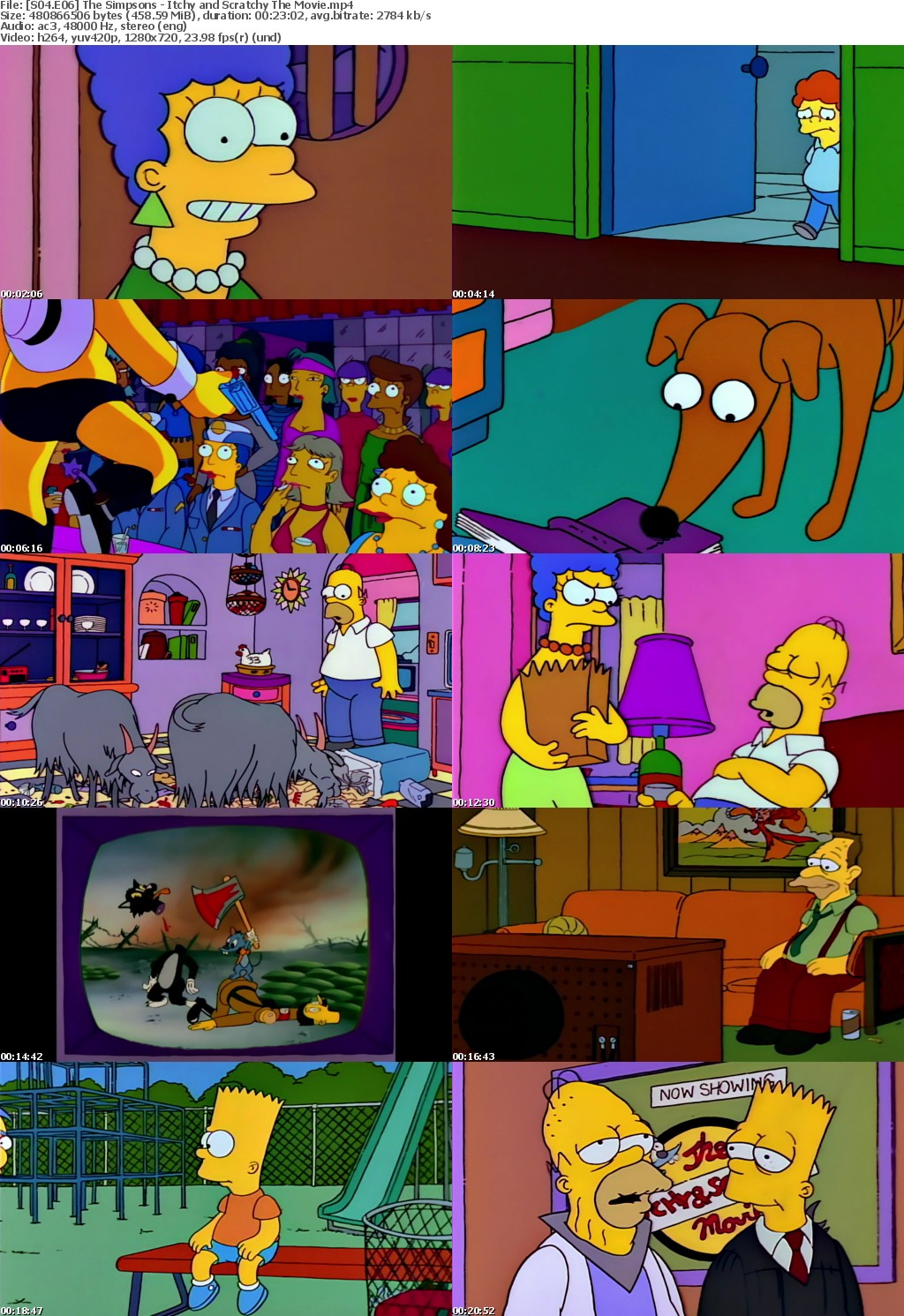 The Simpsons S4 E6 Itchy and Scratchy The Movie MP4 720p H264 WEBRip EzzRips