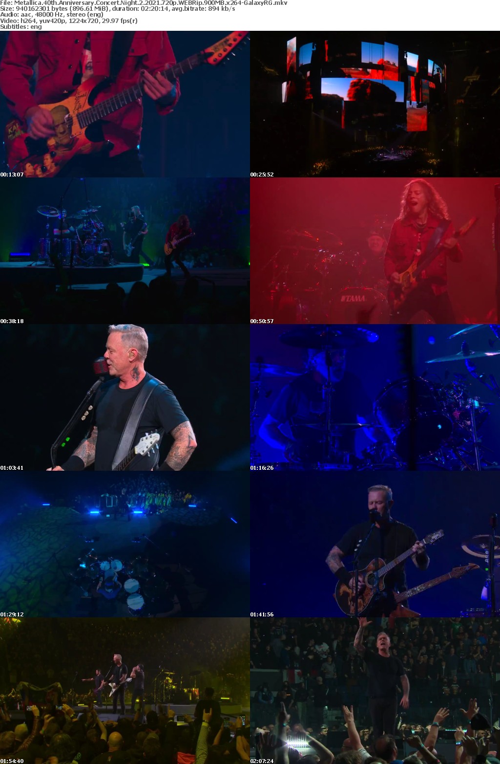 Metallica 40th Anniversary Concert Night 2 2021 720p WEBRip 900MB x264-GalaxyRG