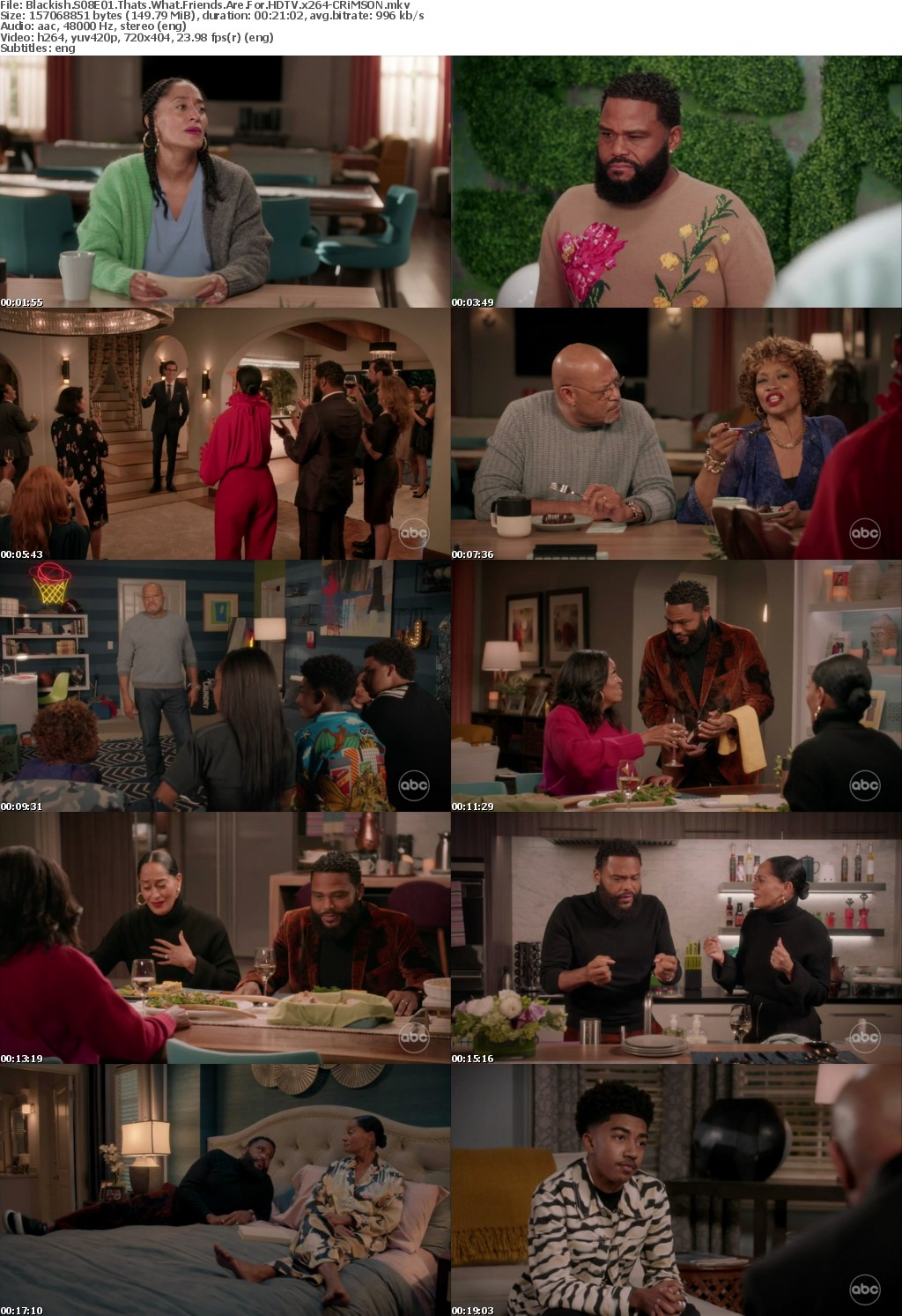 Blackish S08E01 Thats What Friends Are For HDTV x264-CRiMSON