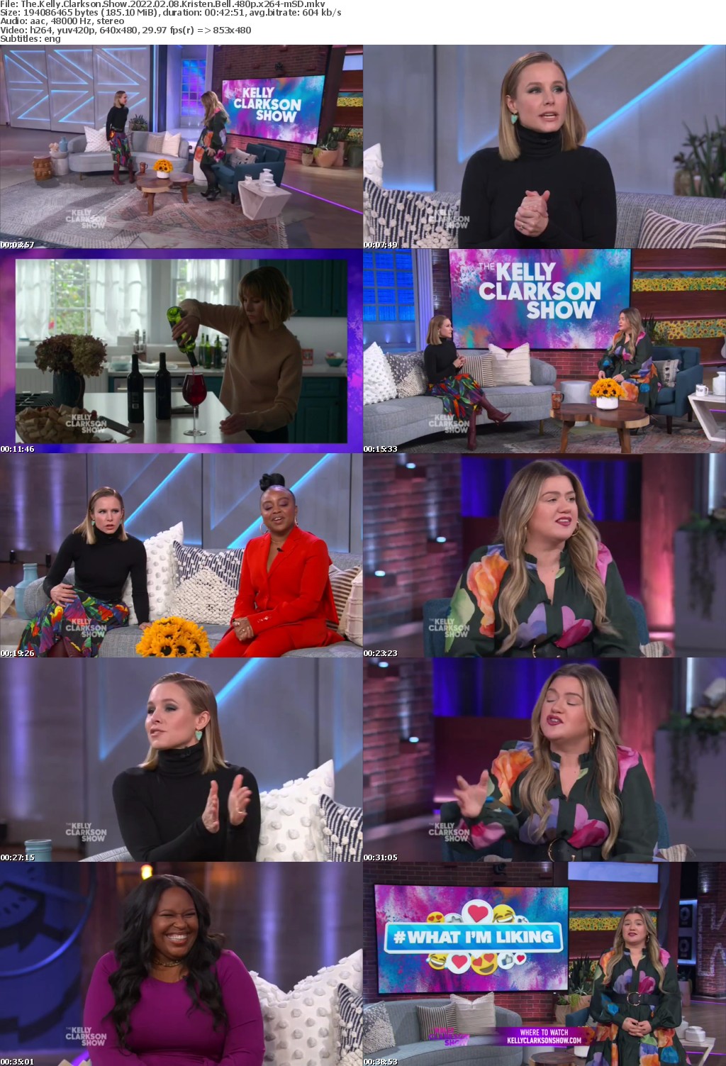 The Kelly Clarkson Show 2022 02 08 Kristen Bell 480p x264-mSD
