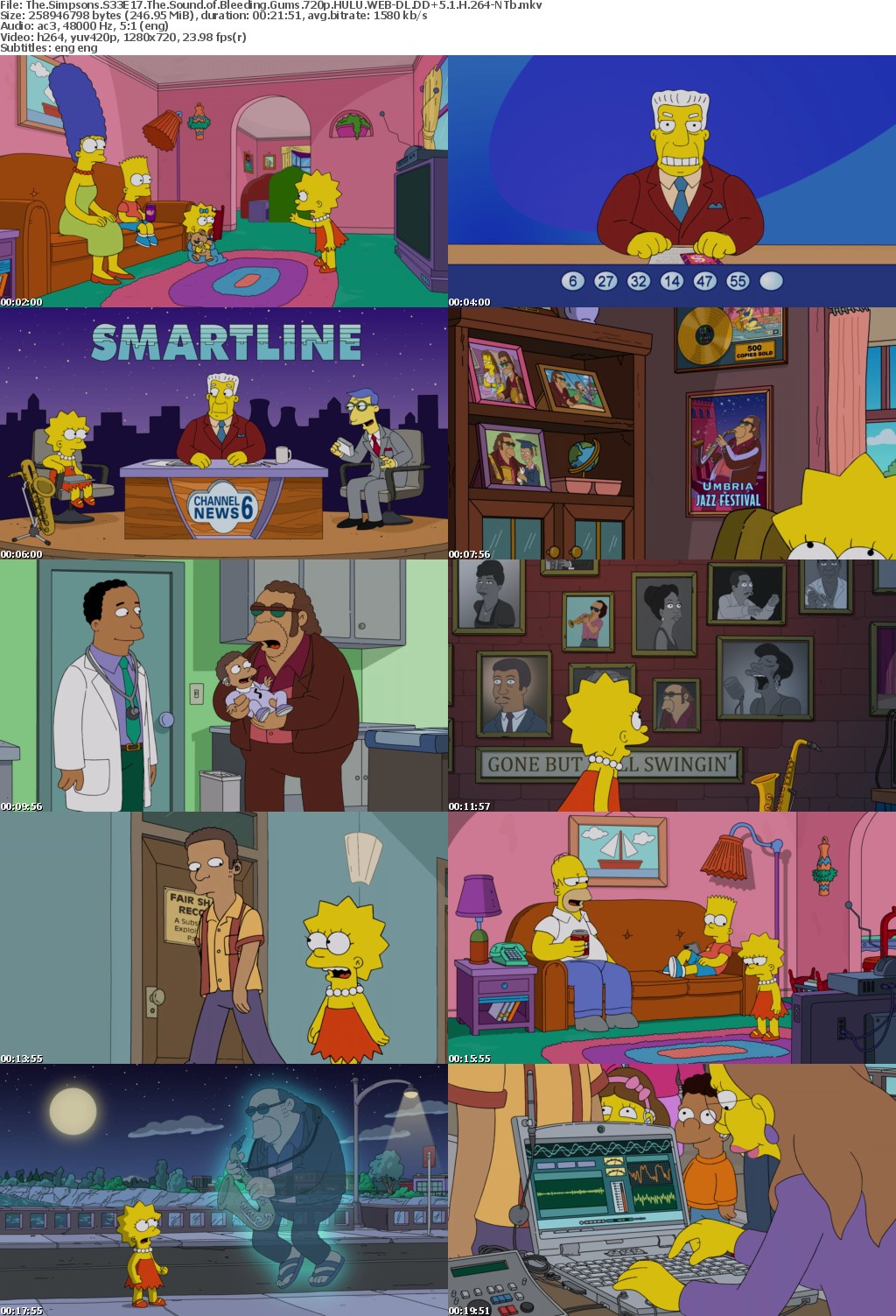 The Simpsons S33E17 The Sound of Bleeding Gums 720p HULU WEBRip DDP5 1 x264-NTb