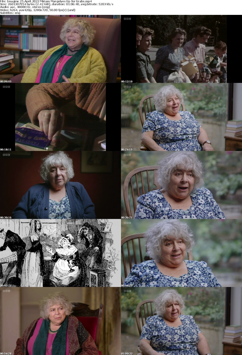 Imagine 25 April 2022 Miriam Margolyes Up for Grabs (1280x720p HD, 50fps, soft Eng subs)