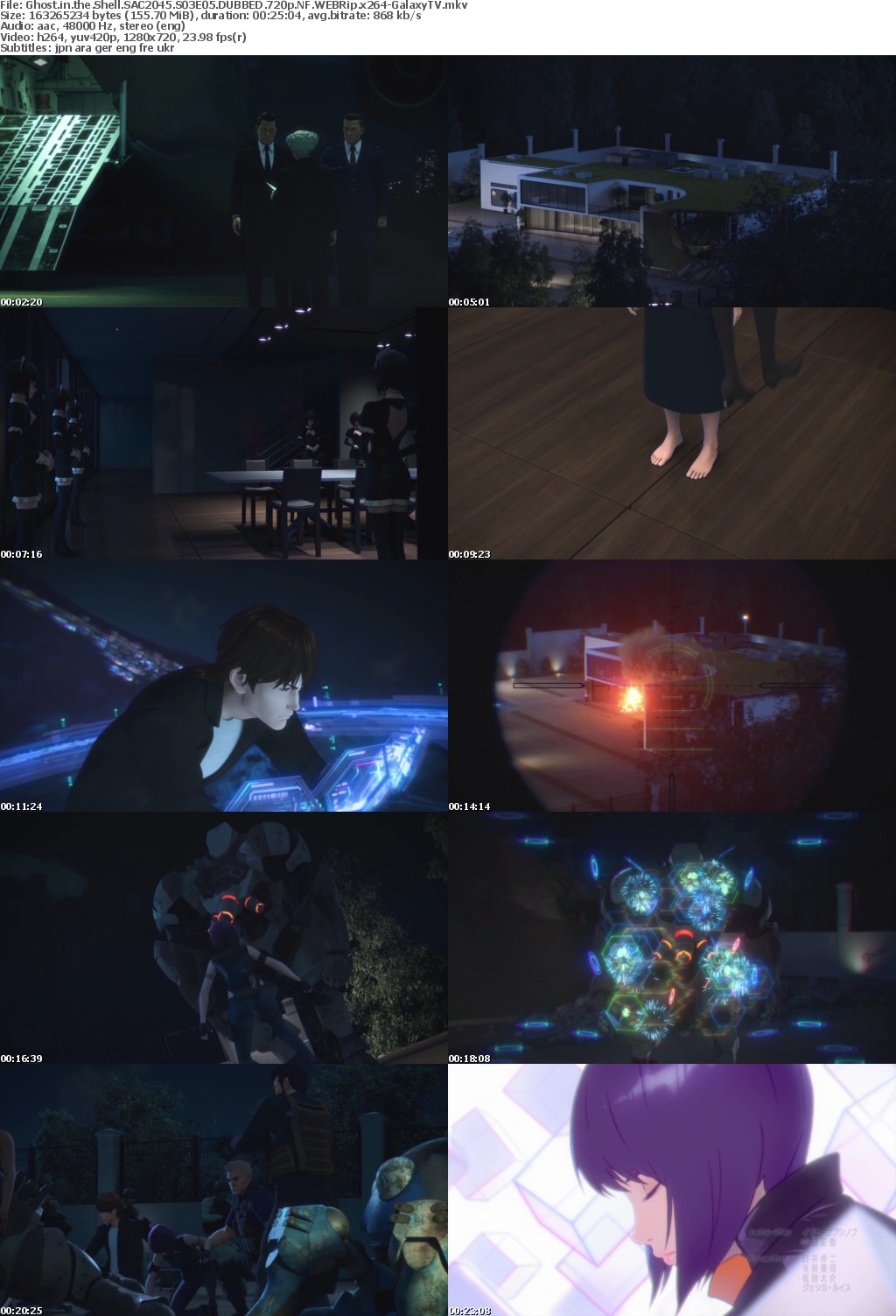 Ghost in the Shell SAC2045 S03 COMPLETE DUBBED 720p NF WEBRip x264-GalaxyTV