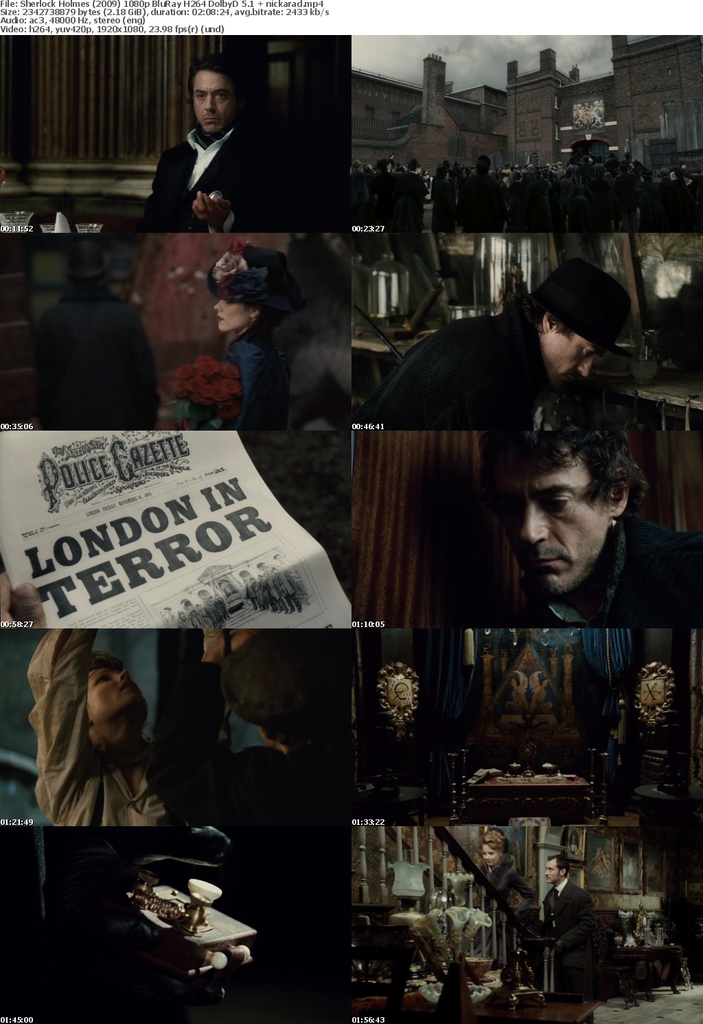 Sherlock Holmes (2009) 1080p BluRay H264 DolbyD 5 1 nickarad