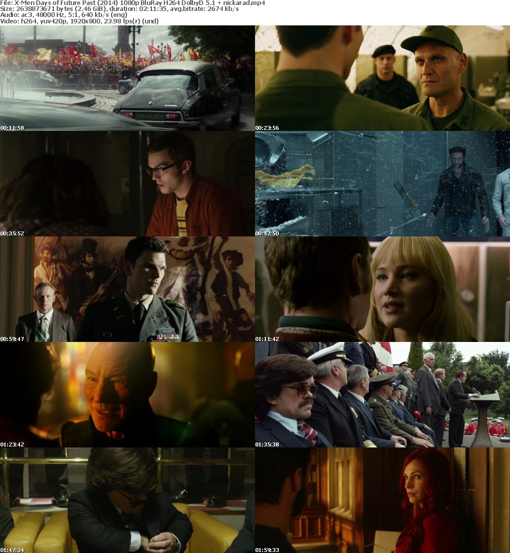X-Men Days of Future Past (2014) 1080p BluRay H264 DolbyD 5 1 nickarad