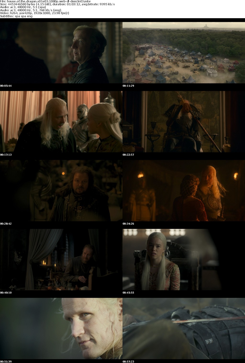 House of the Dragon S01E03 SPANiSH 1080p HMAX WEB-DL x264-dem3nt3