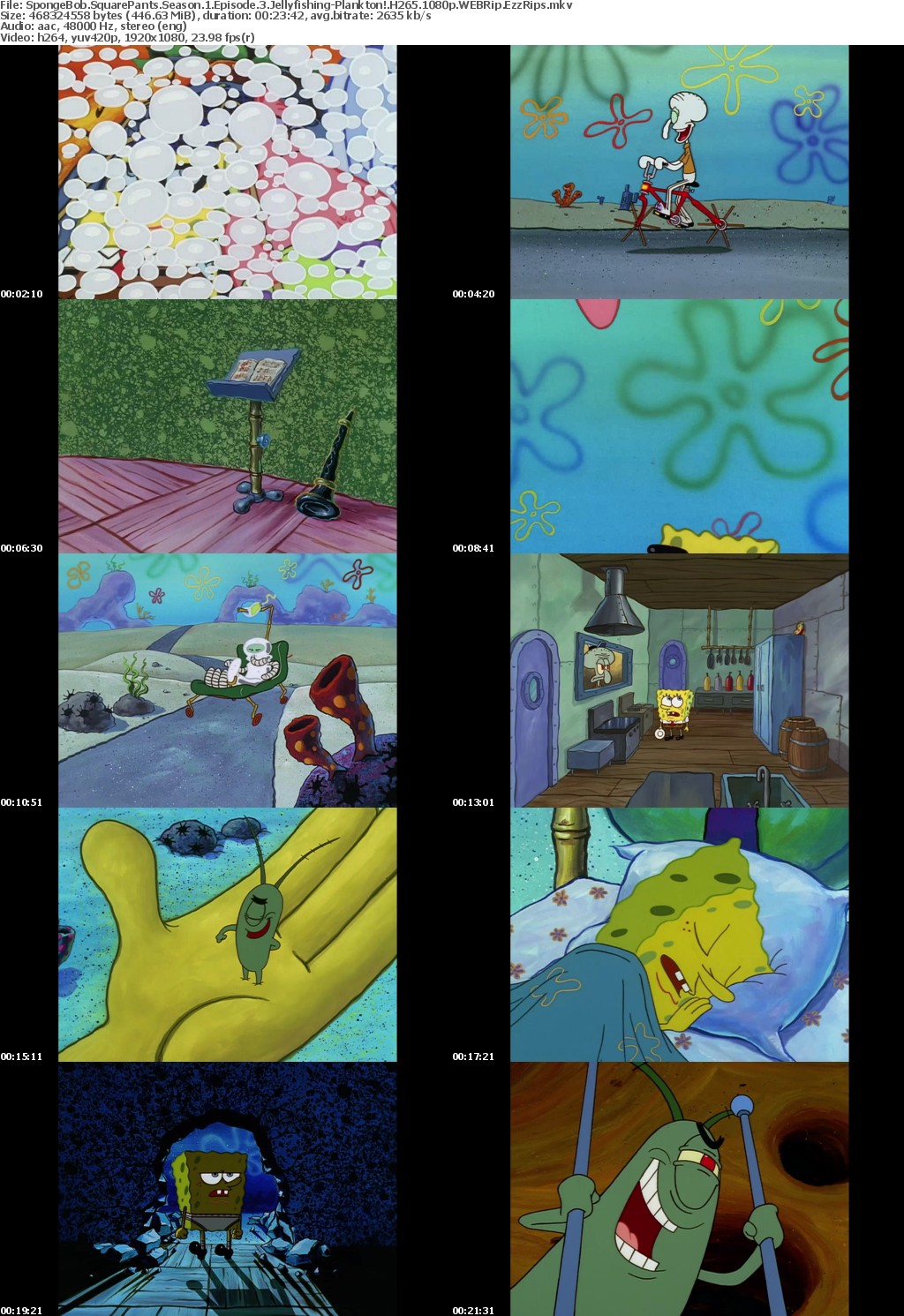 SpongeBob SquarePants Season 1 Episode 3 Jellyfishing-Plankton! H265 1080p WEBRip EzzRips