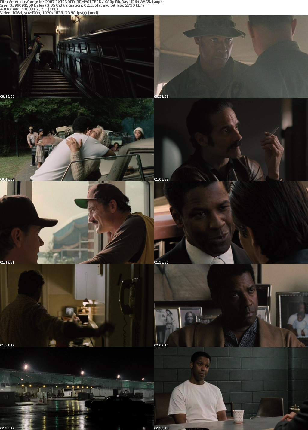 American Gangster 2007 EXTENDED REMASTERED 1080p BluRay H264 AAC5 1 88
