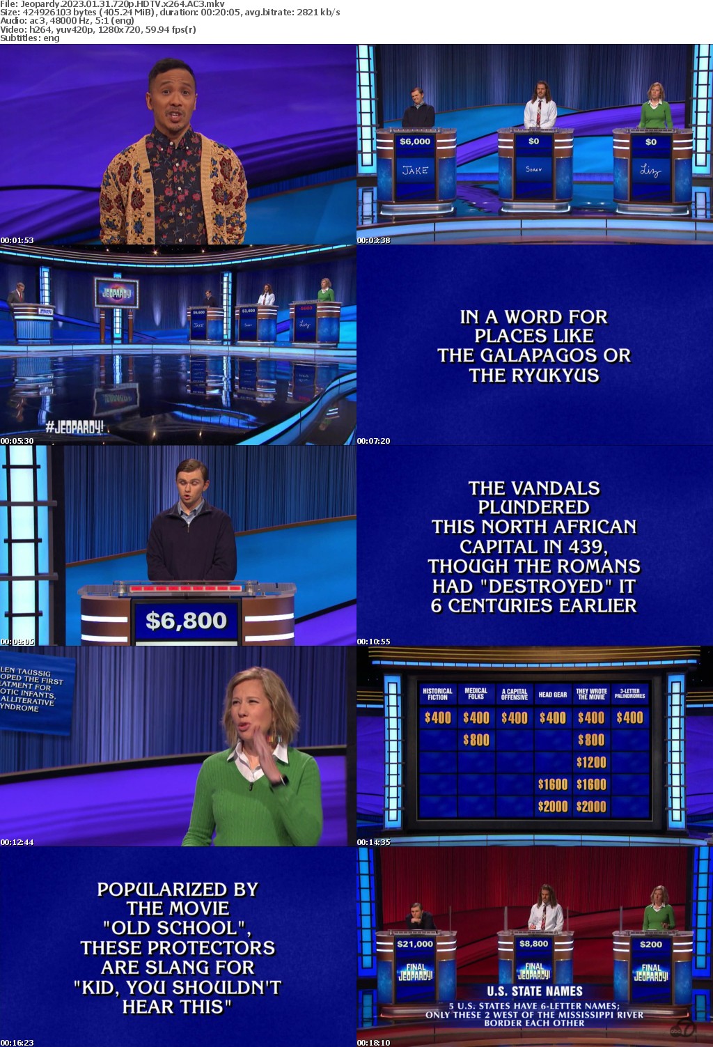 Jeopardy 2023 01 31 720p HDTV x264 AC3 atgoat