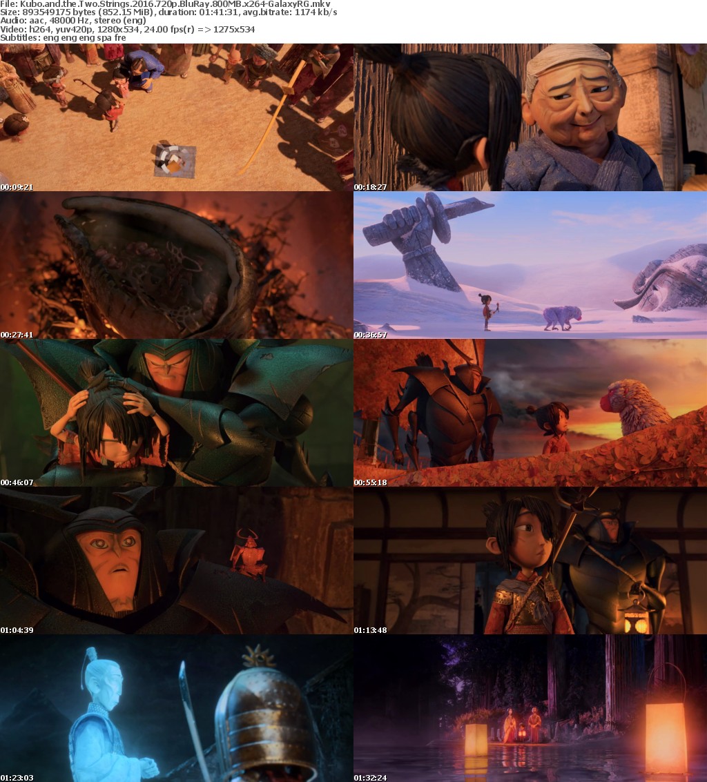 Kubo and the Two Strings 2016 720p BluRay 800MB x264-GalaxyRG