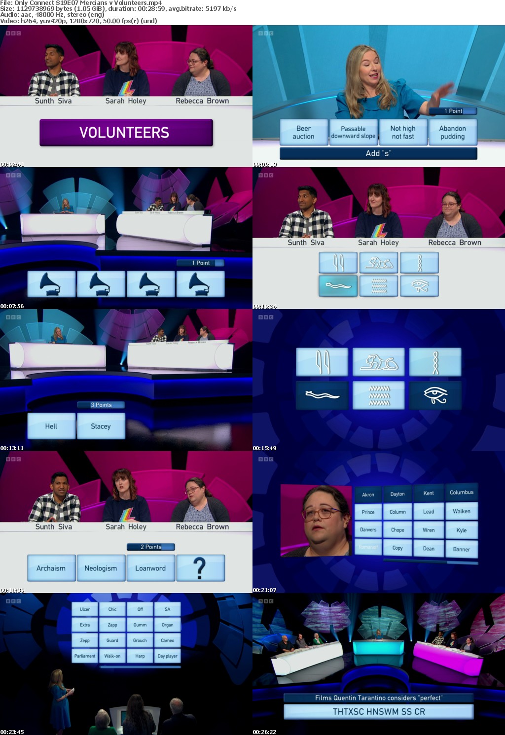 Only Connect S19E07 Mercians v Volunteers (1280x720p HD, 50fps, soft Eng subs)