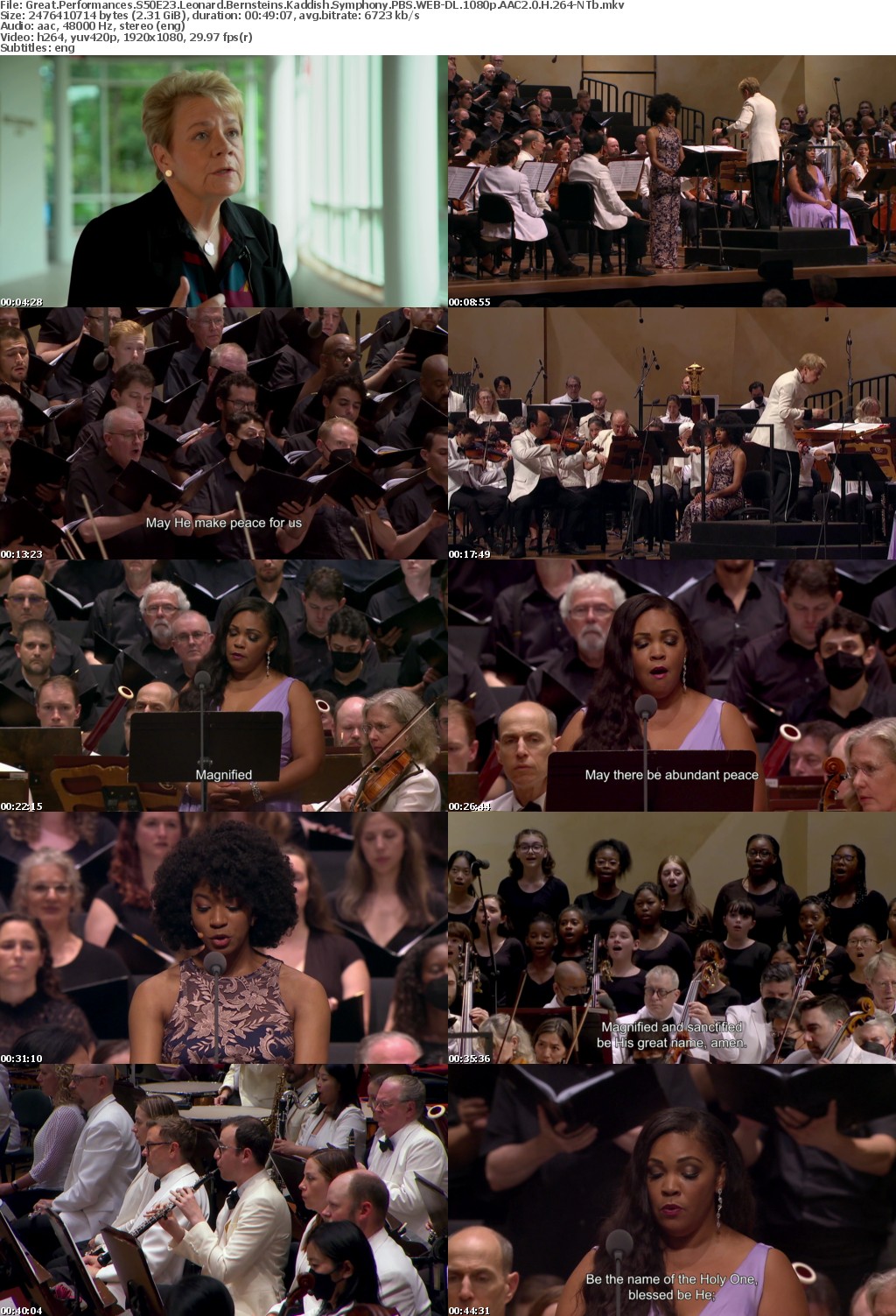 Great Performances S50E23 Leonard Bernsteins Kaddish Symphony PBS WEB-DL 1080p AAC2 0 H 264-NTb