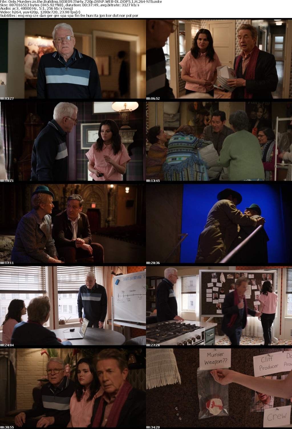 Only Murders in the Building S03E09 Thirty 720p DSNP WEB-DL DDP5 1 H 264-NTb