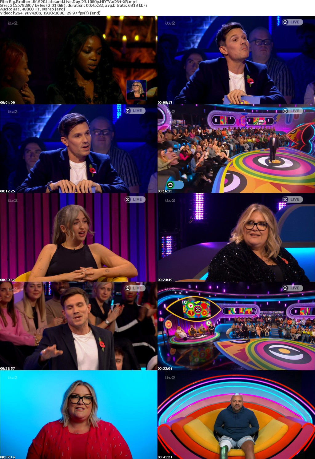 Big Brother UK S20 Late and Live Day 23 1080p HDTV x264-XB