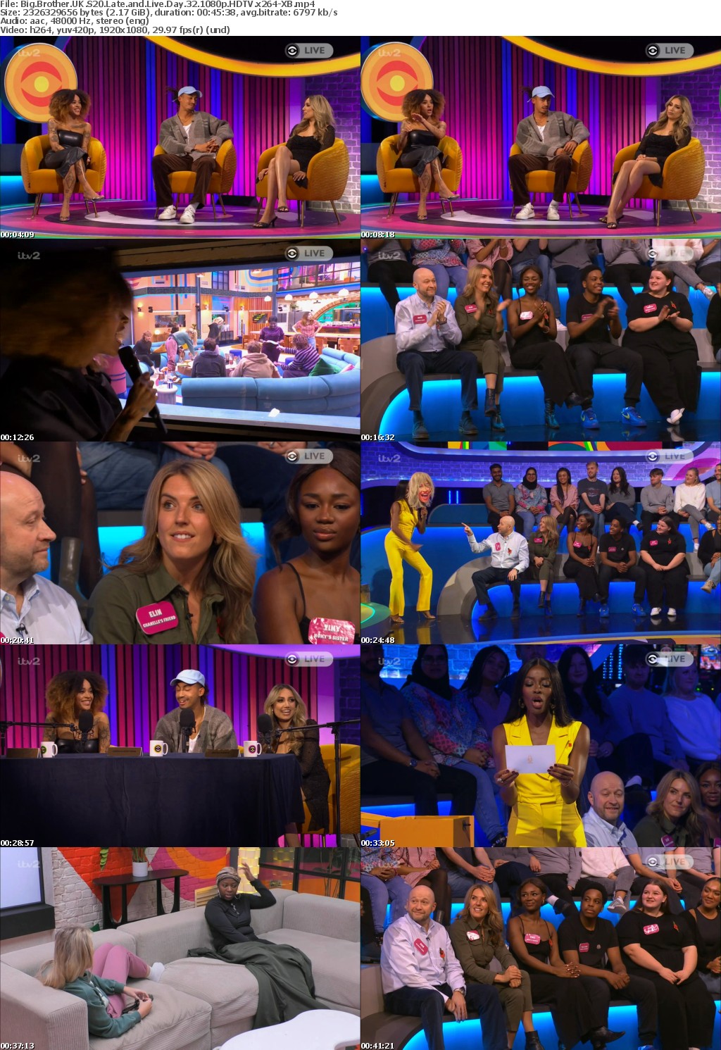 Big Brother UK S20 Late and Live Day 32 1080p HDTV x264-XB
