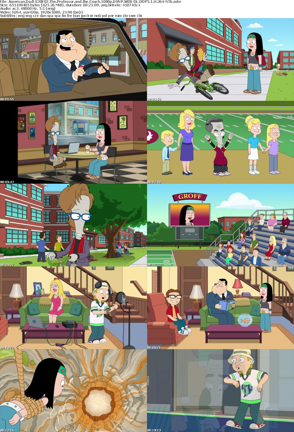 American Dad! S20E02 The Professor and the Coach 1080p DSNP WEB-DL DDP5 1 H 264-NTb