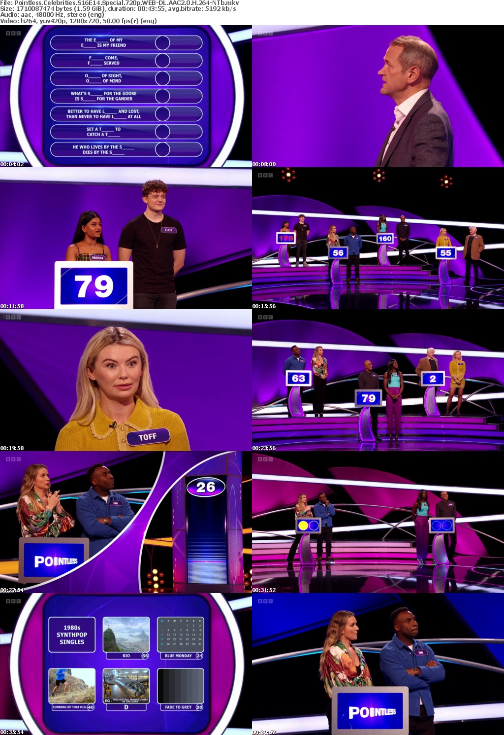 Pointless Celebrities S16E14 Special 720p WEB-DL AAC2 0 H 264-NTb