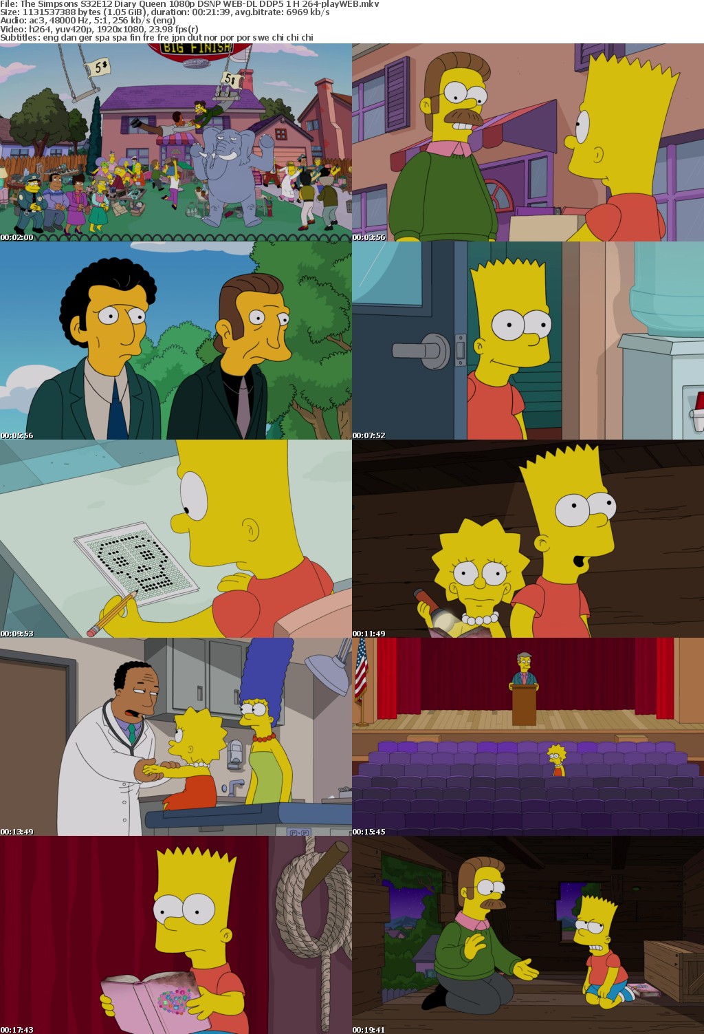 The Simpsons S32E12 Diary Queen 1080p DSNP WEB-DL DDP5 1 H 264-playWEB